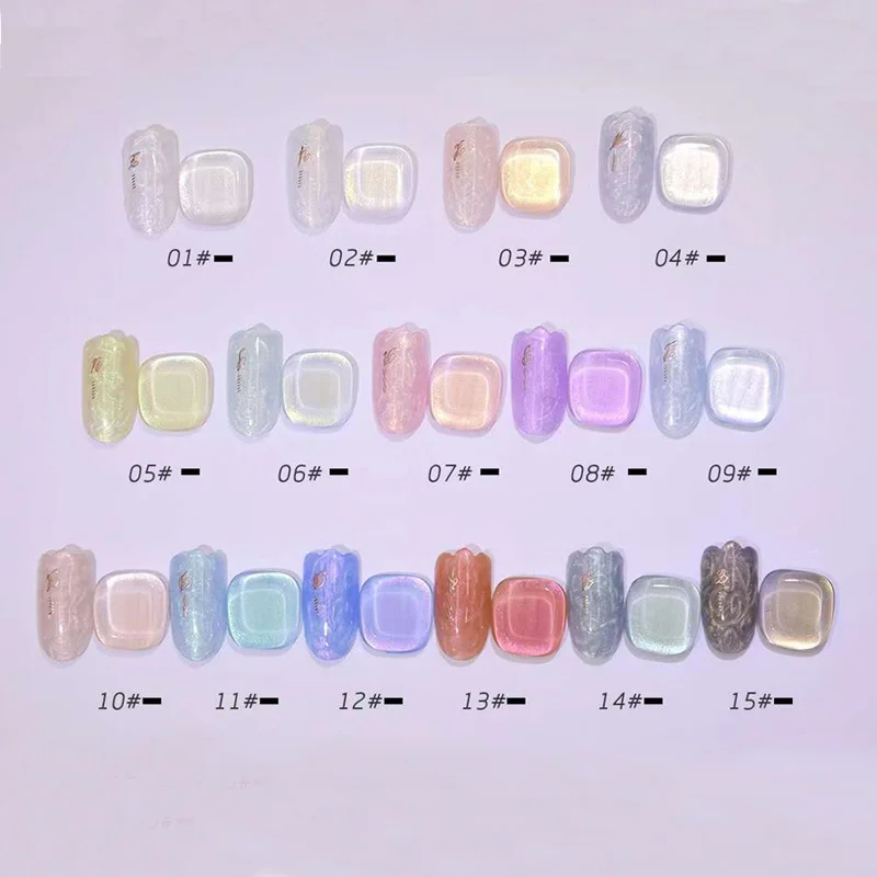 

VINIMAY New 15 Color/Set Solid Pearl Gel Nail Polish Nail UV Gel Varnish Soak Off Gelpolish Gel Varnish Nail Art Lacque Primer