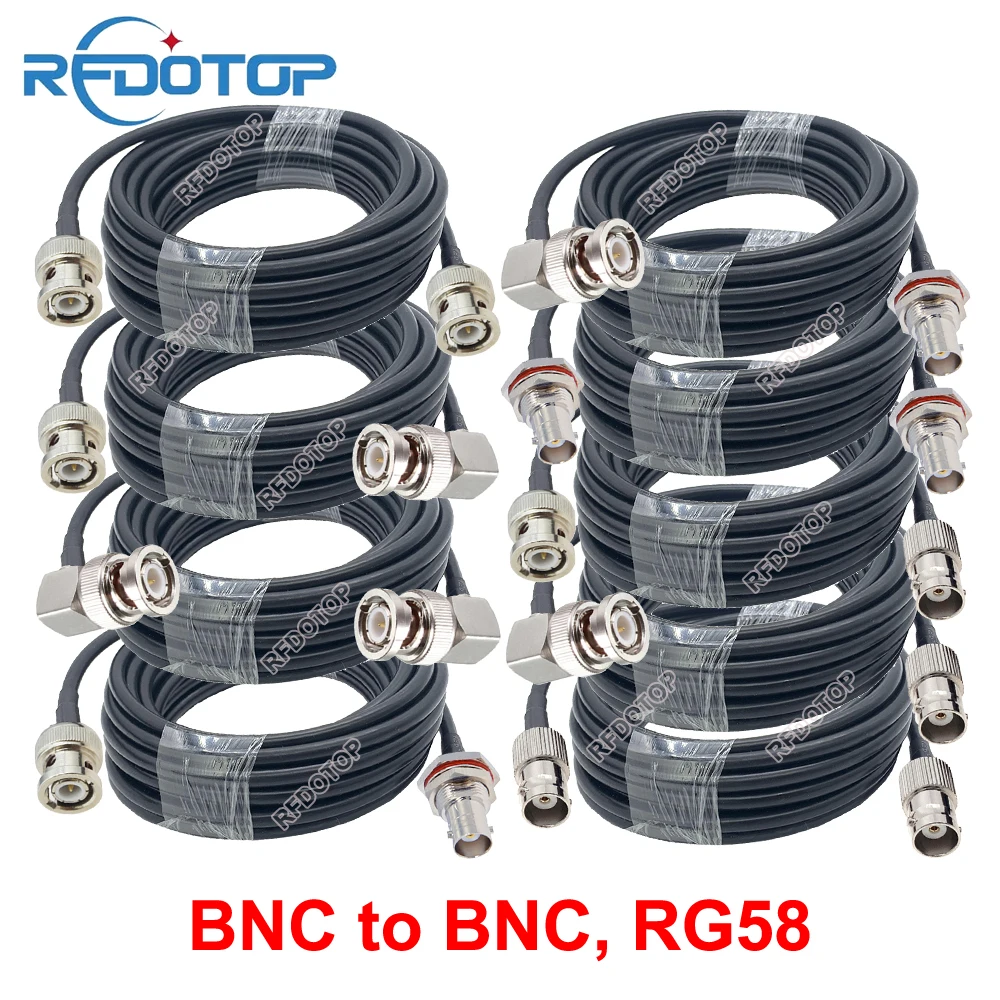 Q9 BNC to BNC Male Female Connector Crimp 50Ω RG58 Coax Cable Extension Pigtail 10CM-18M Q9-BNC-50-3 Radio Antenna RF Jumper