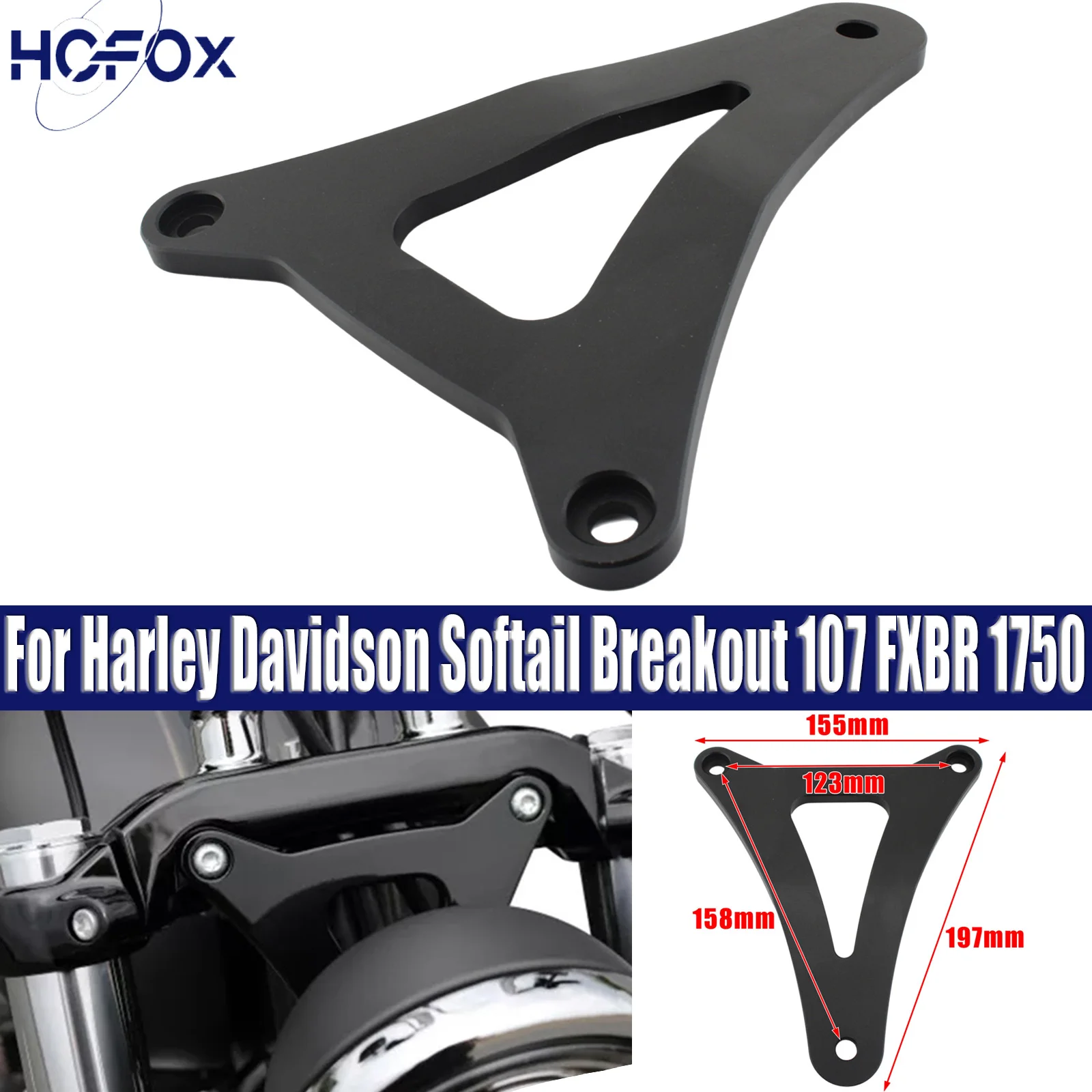 

Motorcycle Headlight Conversion Bracket Front Light Bracket For Harley Davidson Softail Breakout 107 FXBR 1750