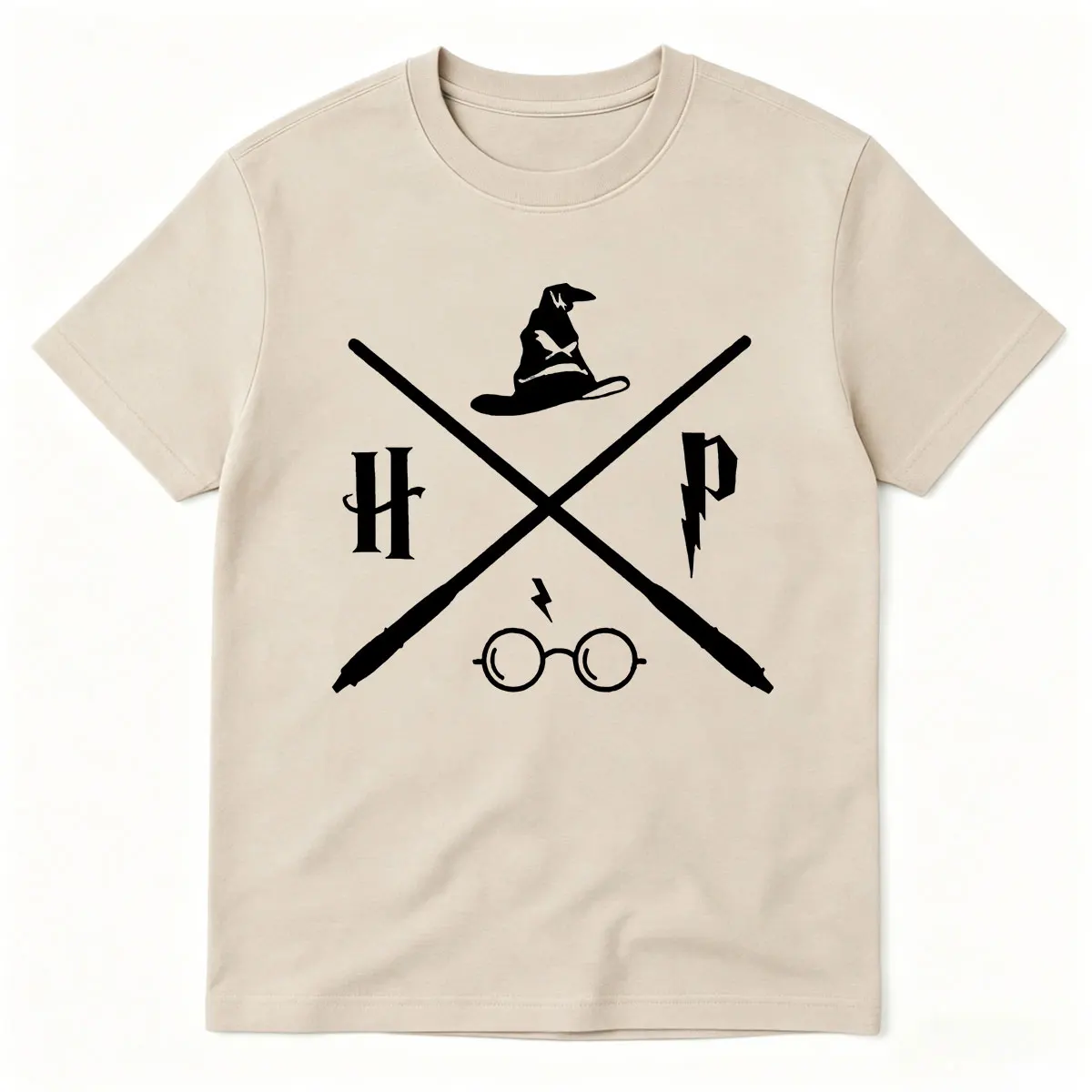 Wizard Potter Glasses Move Symbol Lustiges Grafik-T-Shirt für Männer und Frauen, Kleidung, modisch, hochwertiges Kurzarm-T-Shirt aus 100 % Baumwolle – Detail 4