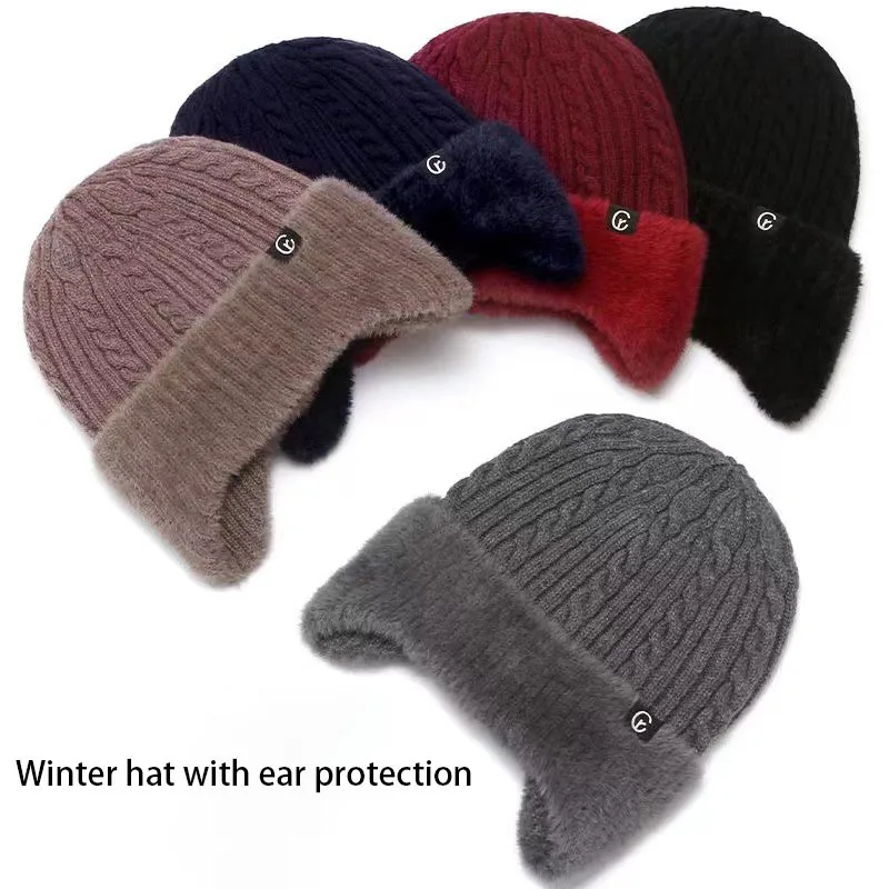 2026 New Model Knitted Hat Winter Elderly Hat for Women Winter Mom Warm Hat for Men Ear Protection Middle-Aged and Elderly