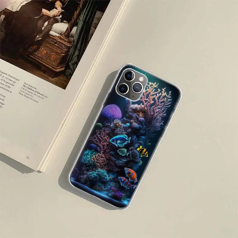 Coral Reefs and Their Small Fish Phone Case For Apple Iphone 15 14 13 16 Pro Max Cover 11 12 Mini Fundas X XS Max XR 8 7 Plus Ca