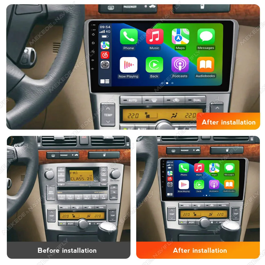 Android 14 Intelligent Audio System for Toyota Avensis T25 2002 - 2008 Wireless CarPlay Car Radio GPS Central Multimedia Player view 2