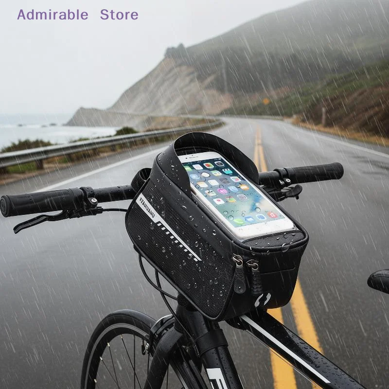 自転車用フロントチューブバッグ、防水スマホケース、タッチスク - Youtube Phone Accessories のレビューと価格