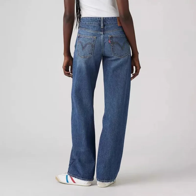 Damen-Jeans mit hoher Taille, weites Bein, zerrissenem Knie, lässige Jeans, neu für den Herbst 2022, modische Denim-Hose mit lockerer Passform, bequem, trendiger Stil