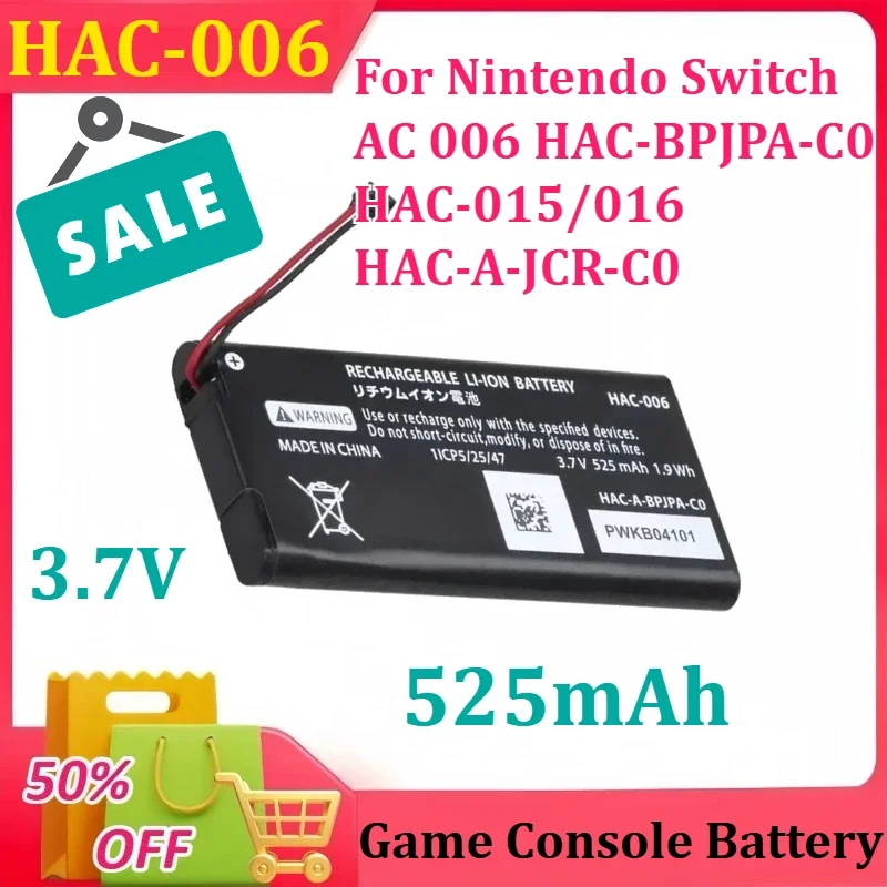 

HAC-006 for Nintendo Switch Ns Joy-Con Joycon Controller 525mA AC 006 HAC-BPJPA-C0 HAC-015/016 HAC-A-JCR-C0 Bateria
