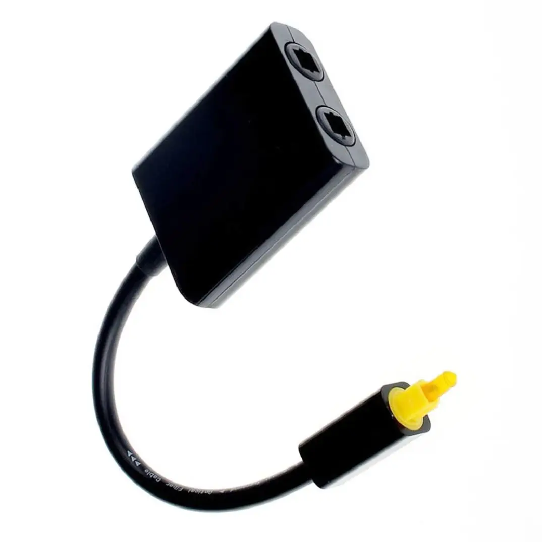 2 Way Optical Fiber Splitter Toslink SPDIF 2 in to 1 out Adapter Optical Audio Cable for Hi-Fi Sound System