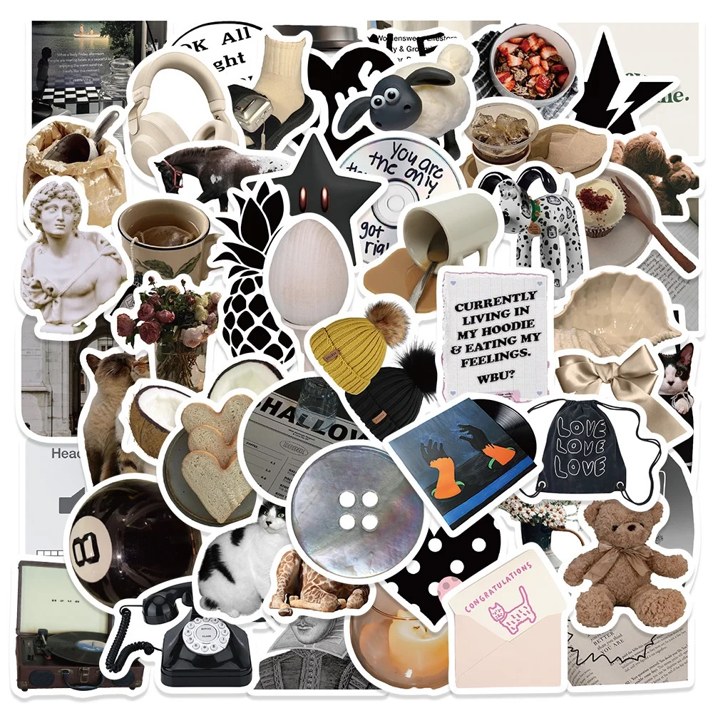 60PCS Modern Fashion 3D Classic Vintage Stickers For Notebook Luggage Motorcycle Refrigerator Decal Golden Memory Stickers Store