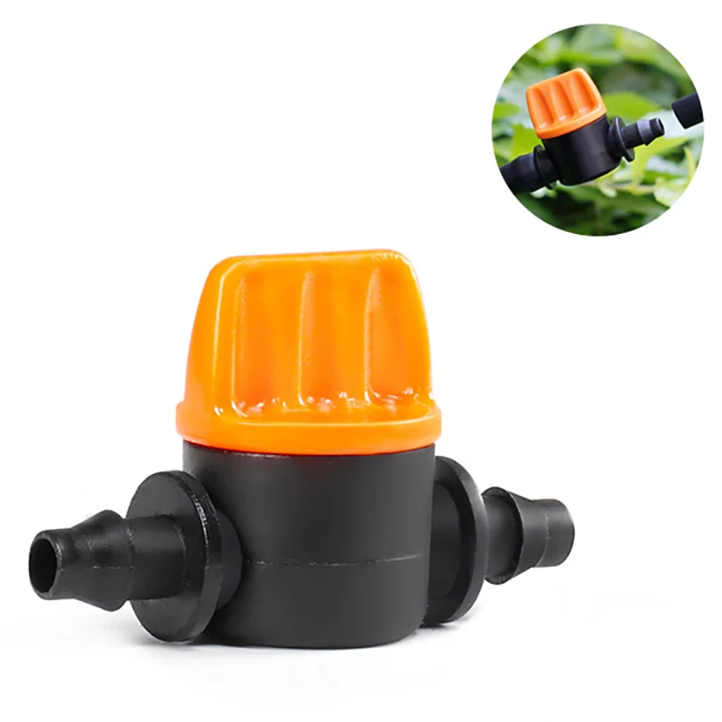 10Pcs Drip Irrigation Valve 4/7MM Drip Irrigation Switch 4MM PVC Pipe Drip Irrigation Mini Valve For Greenhouse Garden Lawn