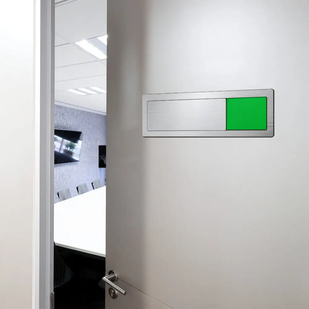 Acrylic Sliding Door Status Indicator Sign For Office Meeting Room Restroom Privacy Toggle Switch Marker Board