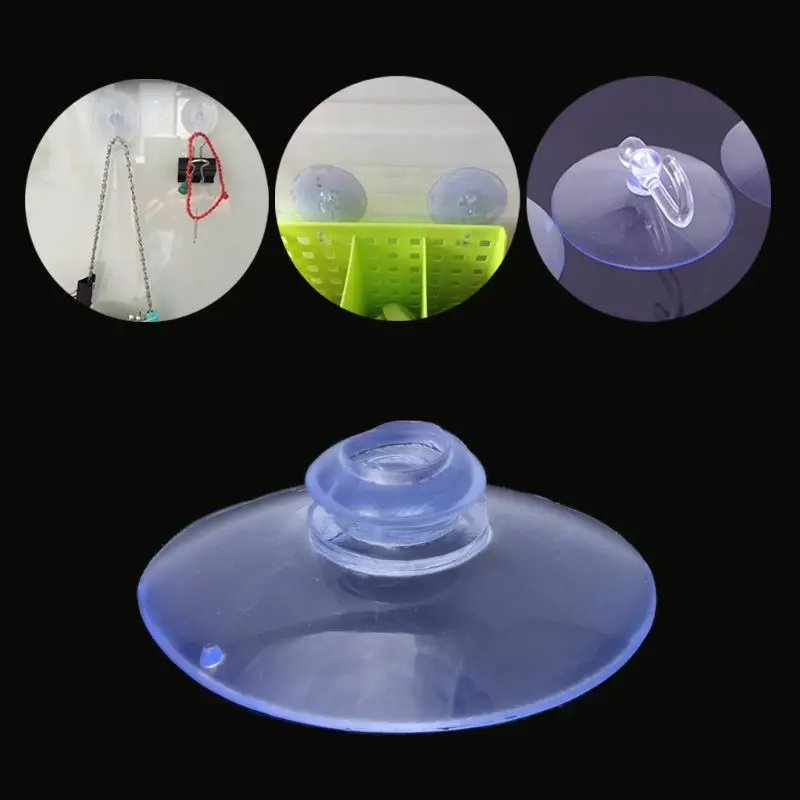 100 Pcs PVC Plastic Sucker Clear Suction Cups Without Hooks Utility Sucker Pads for Decoration Glass Window Wall