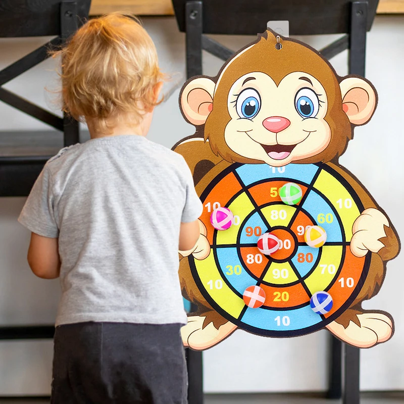 Giochi educativi per bambini freccette giocattolo per bambini Stickey Ball Dart sport Indoor bambino giochi Montessori per bambini da 3 a 7 anni