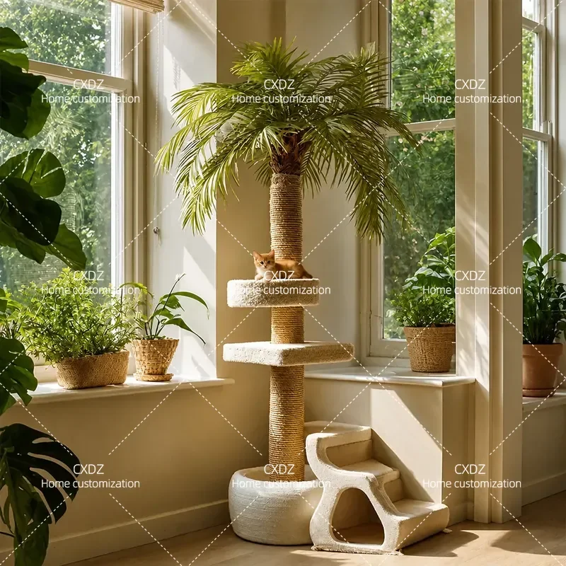 Large Cat Tree Climbing Frame Space Saving Multi Layer Cat Nest with Sleeping Platform and Scratching Post for Big Cats
