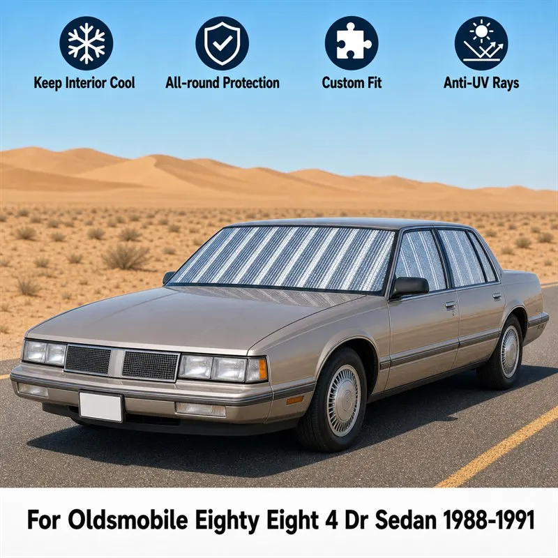 For Oldsmobile Eighty Eight 4 Dr Sedan 1988-1991  Car Window Sunshades UV Block Privacy Heat Insulated Foldable Car Curtain