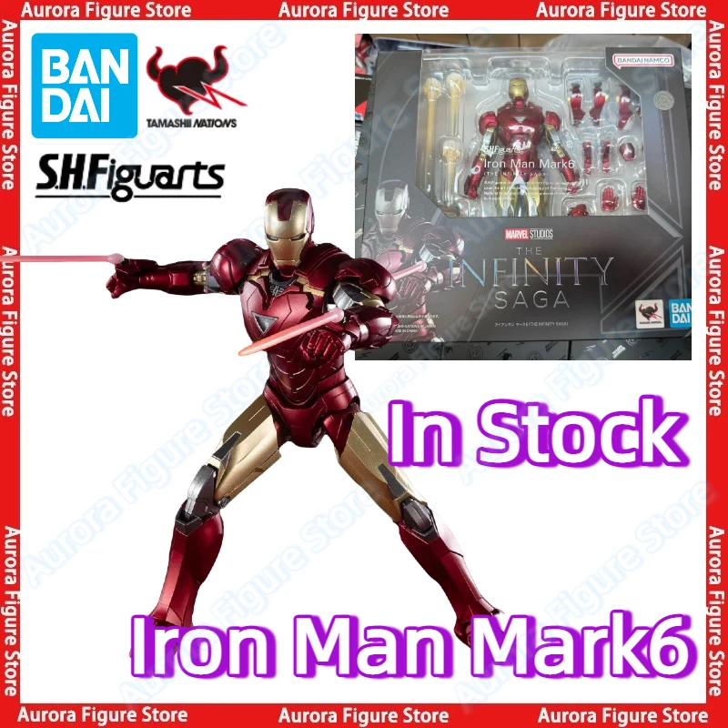 

In Stock Bandai Iron Man S.H.Figuarts SHF Iron Man Mark6 The Infinity Saga Anime Action Figures Toys Models Gift PVC Collectible