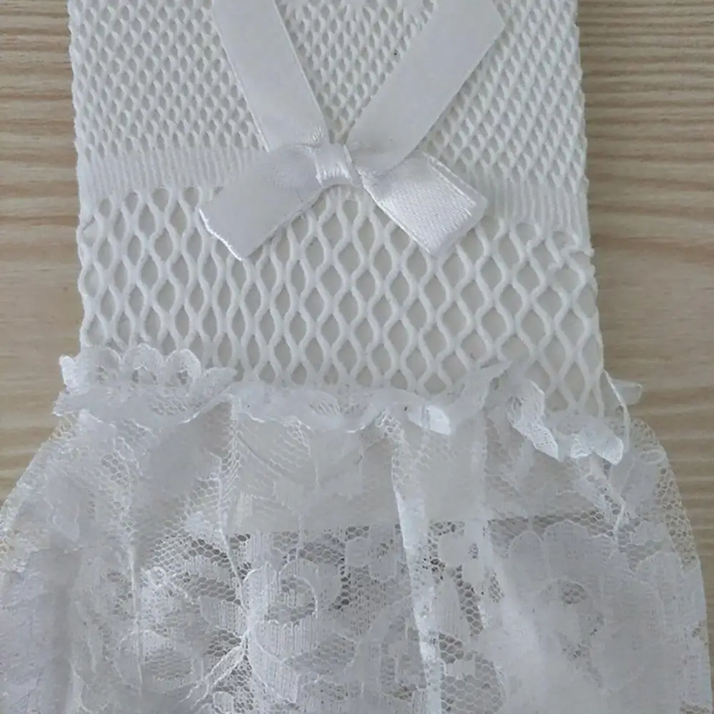 Женские черно-белые летние перчатки для вождения с защитой от ультрафиолета, женские тонкие сетчатые перчатки, модные кружевные варежки с рюшами и полным пальцем