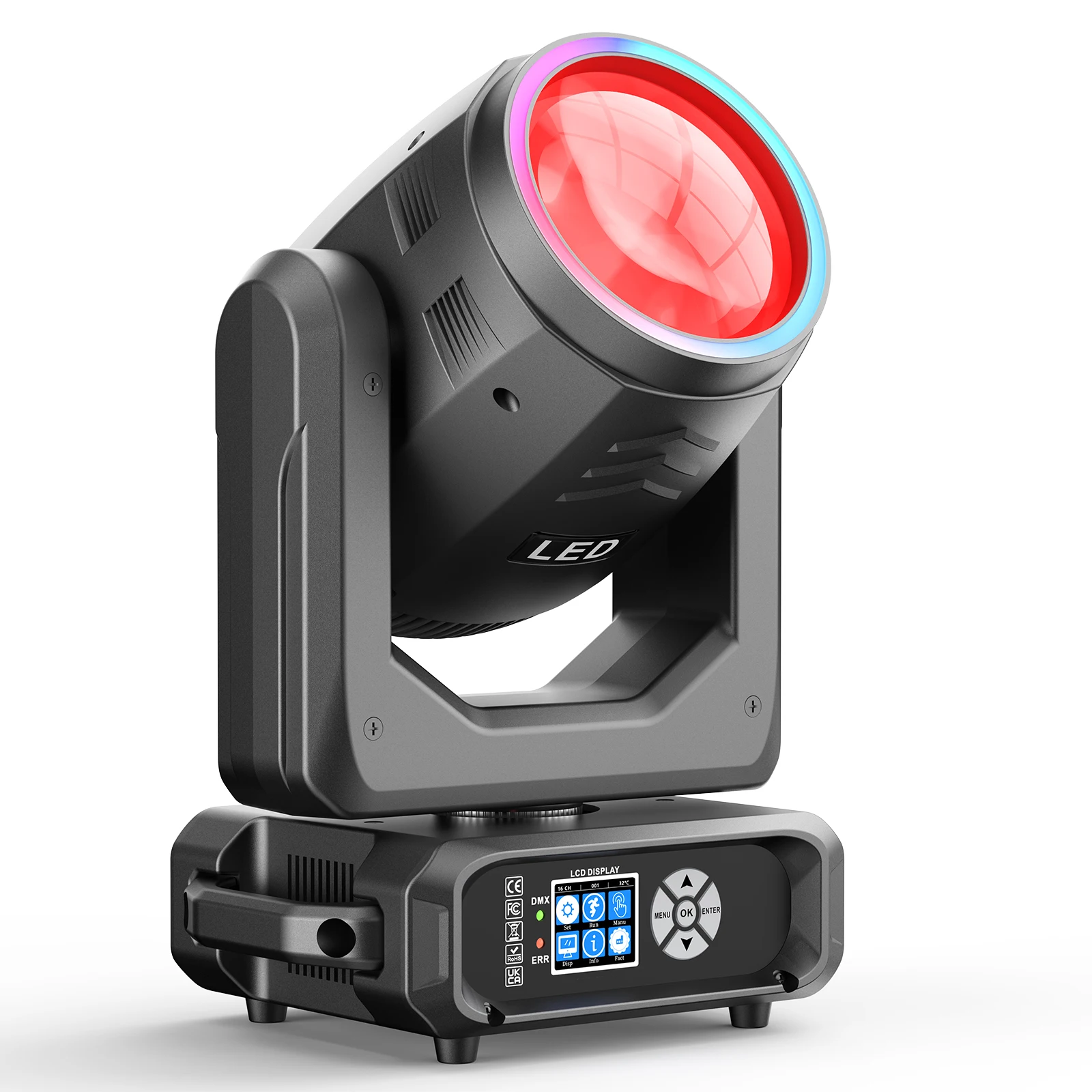 

Datewink 200W LED Beam Moving Head Lights 12Color 15Gobo 18Prism Rainbow Effect DMX Stage Lighting For DJ Disco Party Nightclub