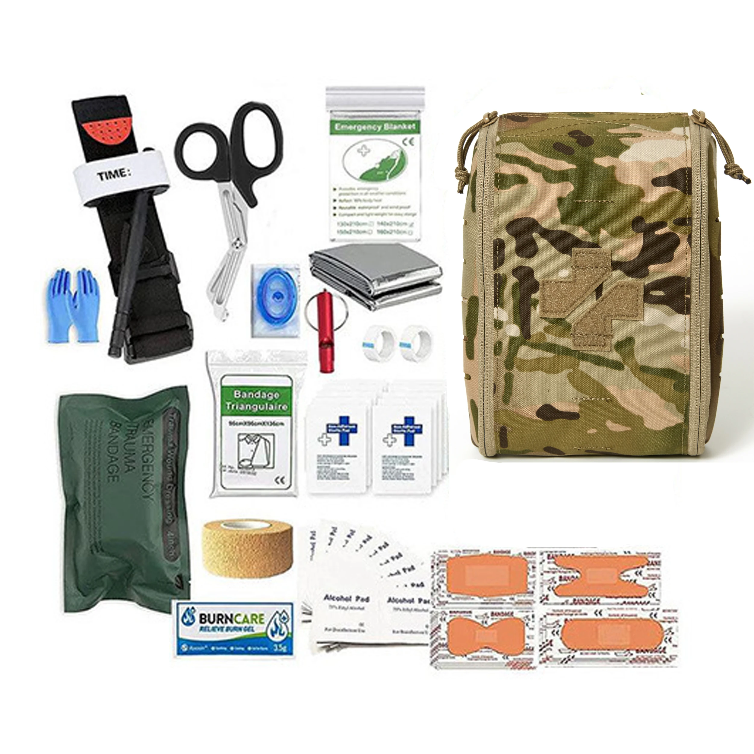 MT Military First Aid Kit Army ​Survival Pouch, IFAK Emergency Supplied Pouch for Camping Hiking And Fishing Outdoor， Multicam