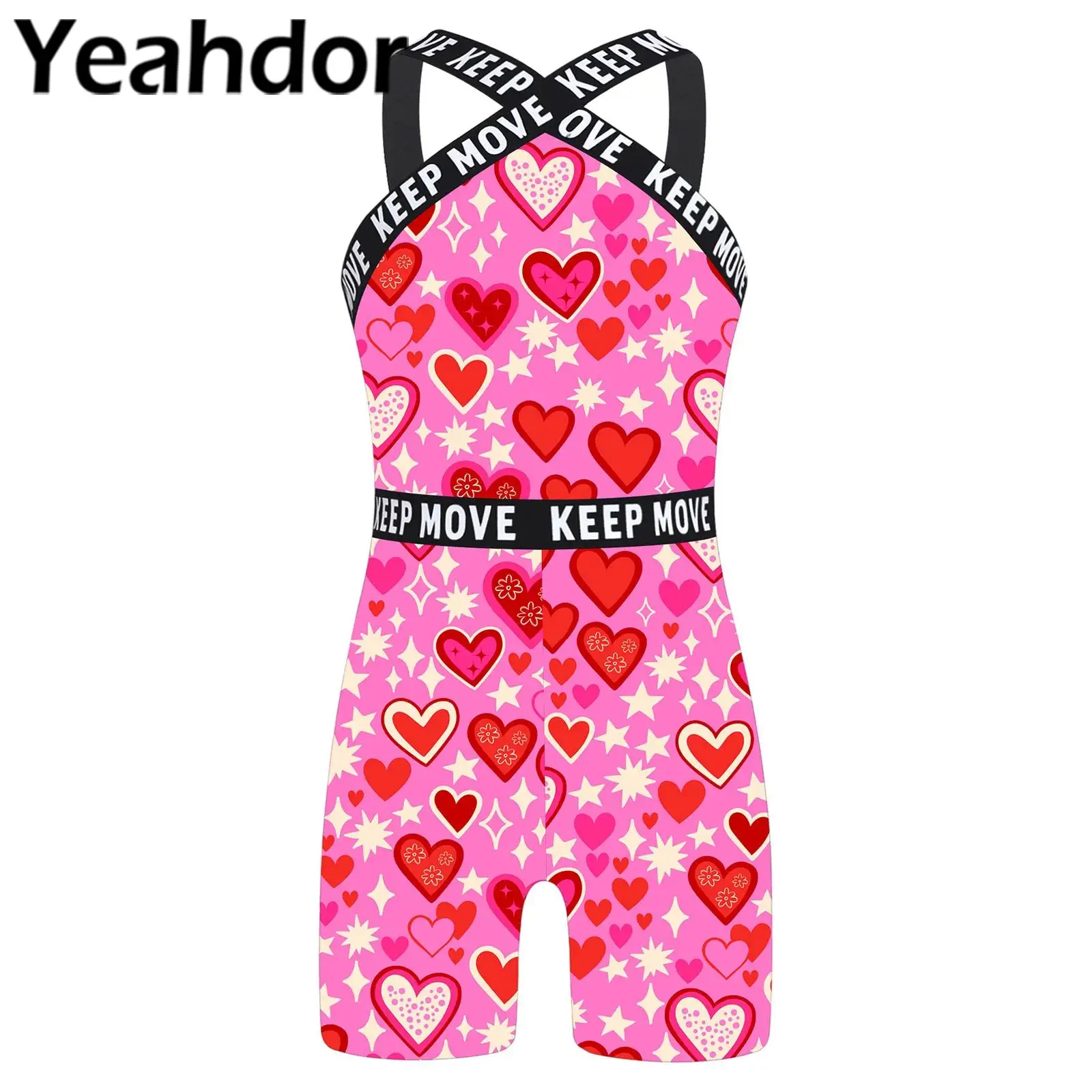 Kids Swim Leotard Front Cross Straps Sleeveless One Piece Swimsuit Boyleg Jumpsuit Swimwear Beachwear Pool Beach Bathing Suit