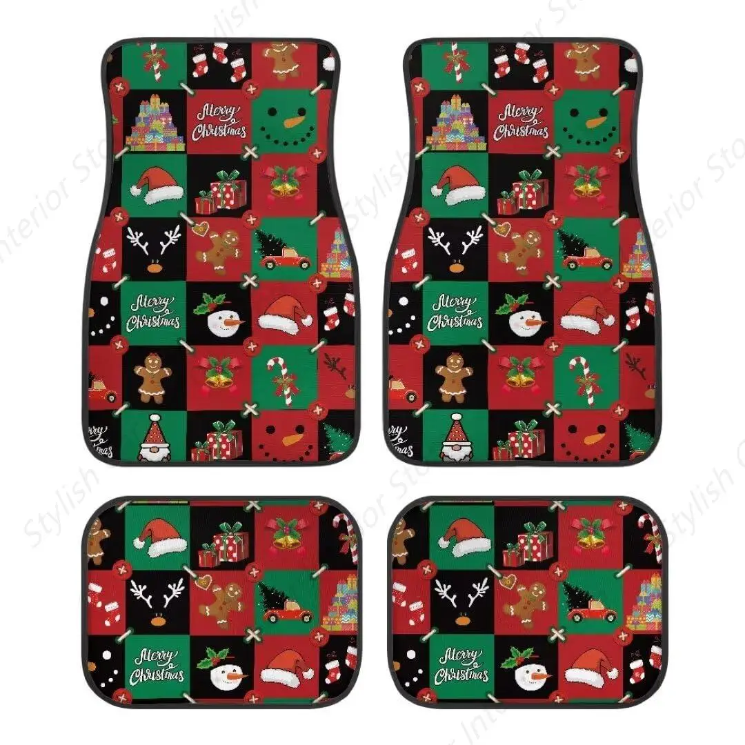 

Snowman Gift Print Automotive Floor Mats Universal Fit Full Set for Most Cars, Sedan, SUV, Truck, All Weather Protection