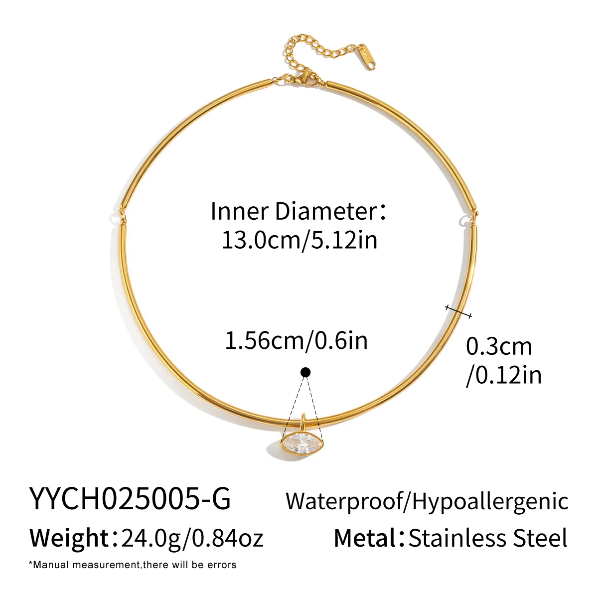 Miia Jewelry 18K Gold Edelstahl Choker Halskette Geometrischer Mehrform-Kristallanhänger Halskette für Frauen – Detail 5