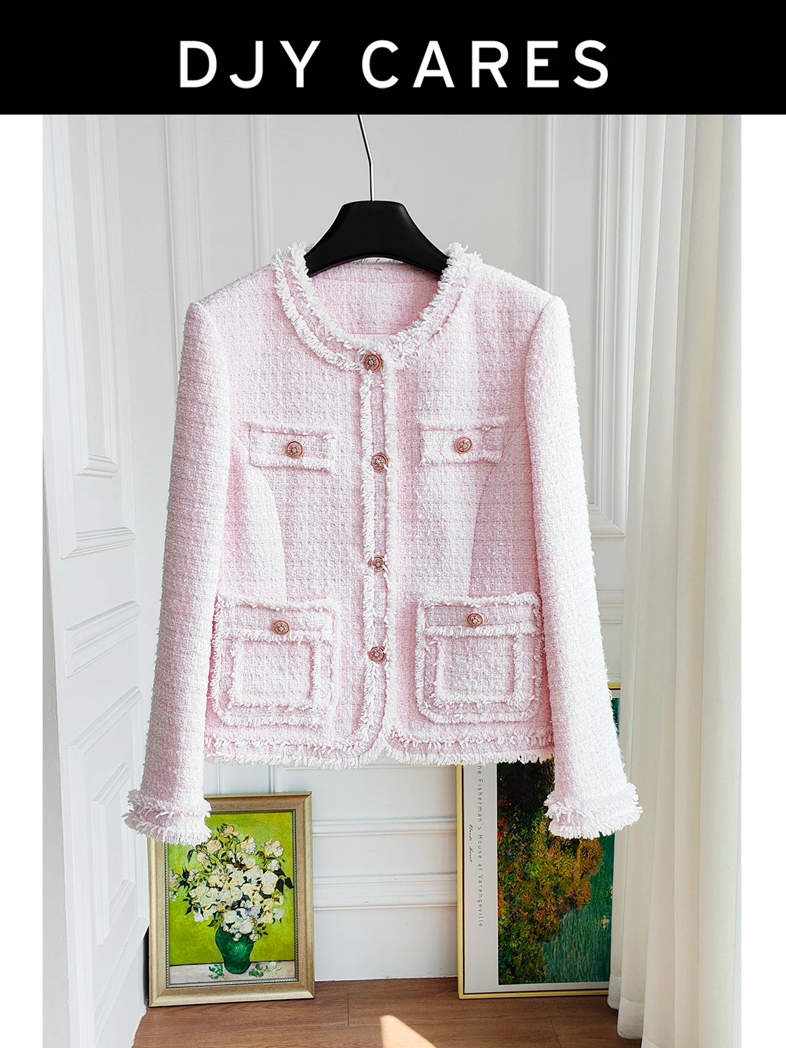 

Новая грубая шерстяная куртка ручной работы с кисточками, сладкий розовый нежный темпераментный топ C540, большой размер