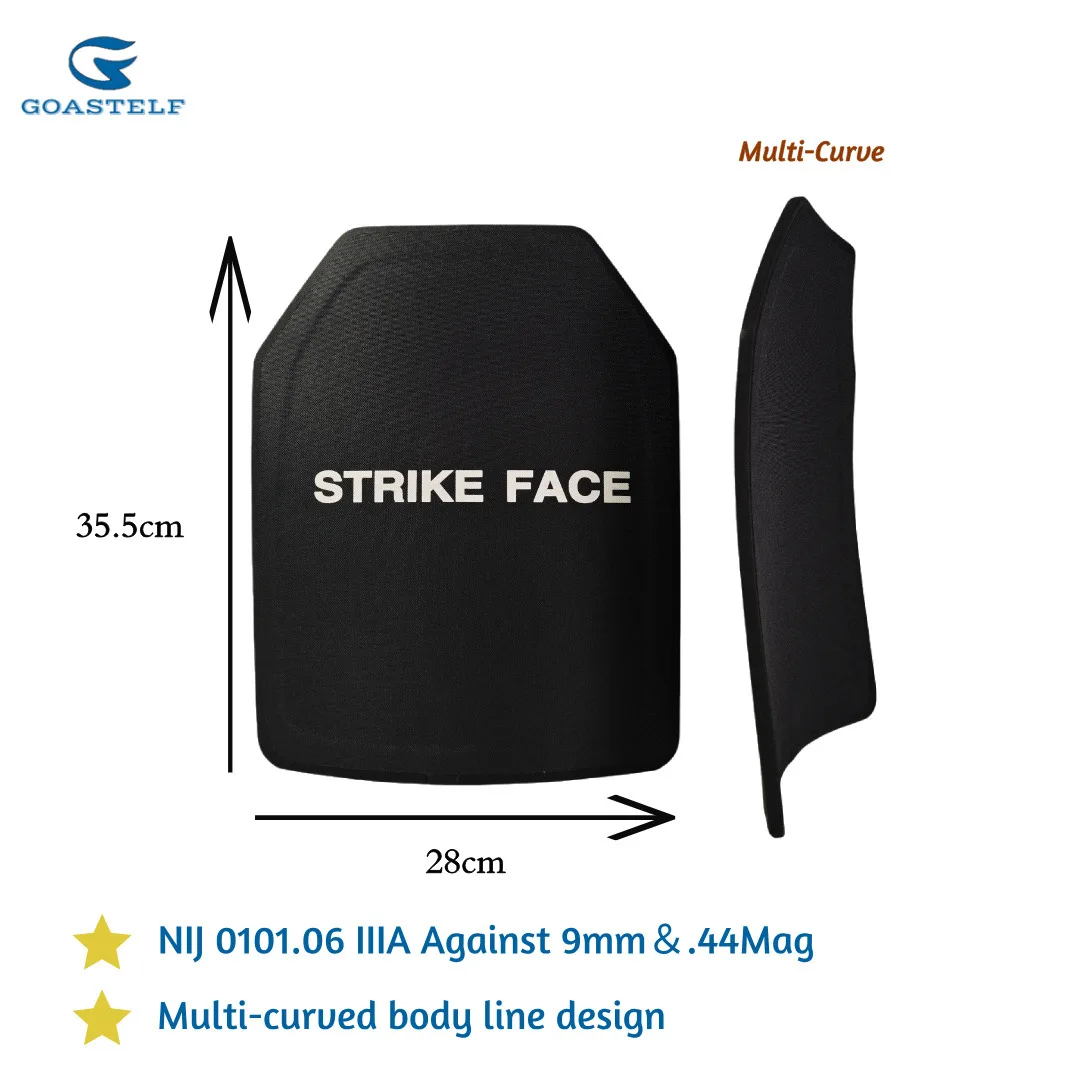 

11”x14” Multi-Curved NIJ IIIA PE Ballistic Plate Bulletproof Tactical Safety Vest Plate for Protection against 9mm & .44Mag