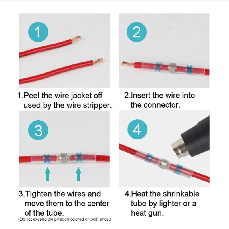 30pcs Heat Shrink Tube Solder Ring Terminal Insulation Waterproof Wiring Terminal Wire Docking Heat Shrink Quick Terminal image 6