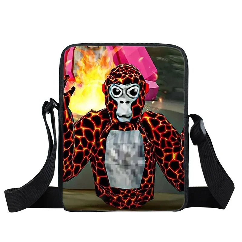 مضحك لعبة الغوريلا العلامة طباعة حقيبة كروسبودي أنيمي الكرتون حقيبة كتف الفتيات حقيبة يد الموضة عادية حقيبة الهاتف المحمول المحافظ هدية