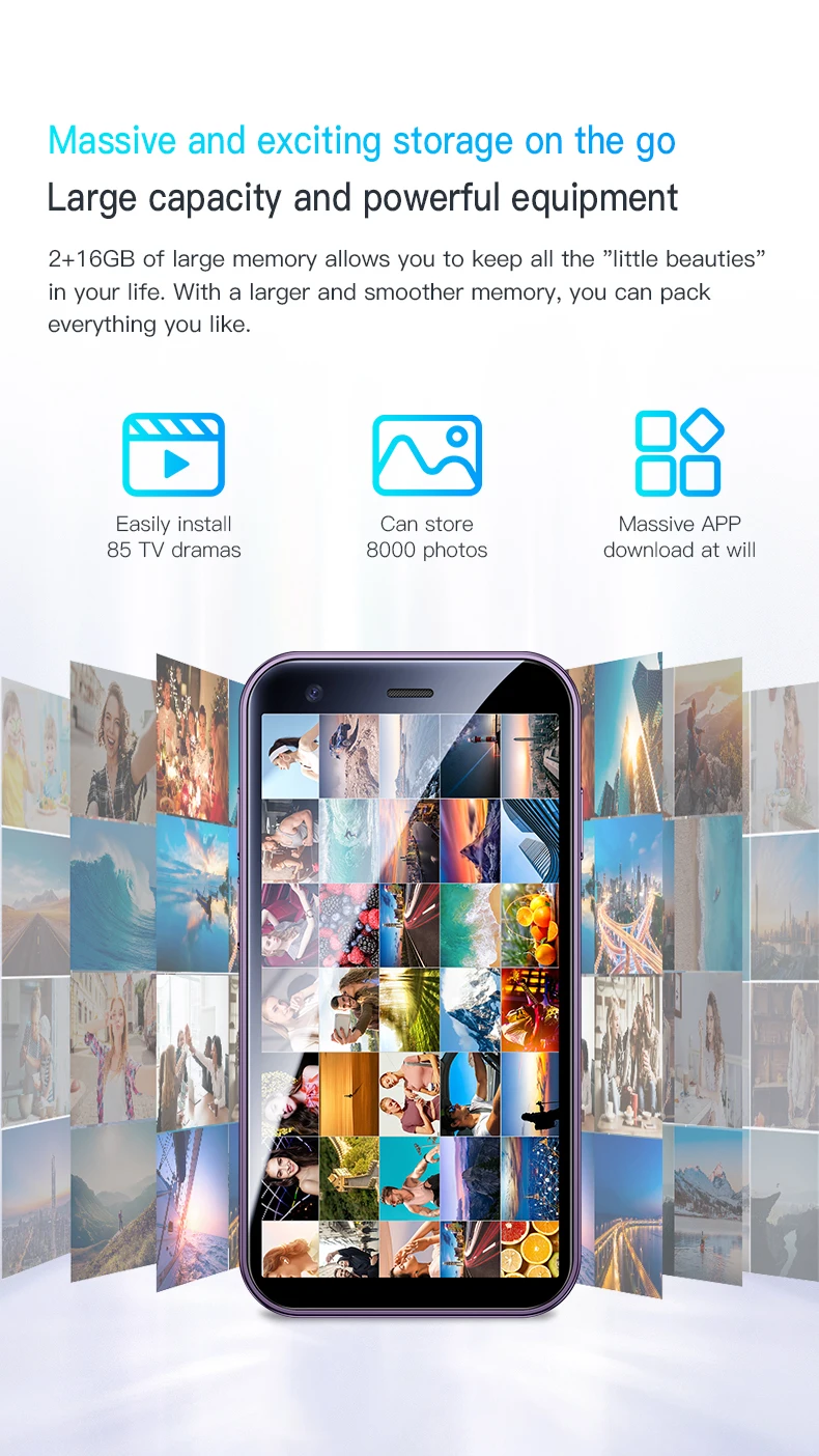 SOYES XS15 Mini Smartphone 3.0" Android8.1 Quad-core 2GB RAM 16GB ROM Dual SIM Standby 3G Network Small Phone