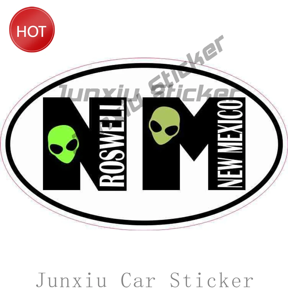 Alien Oval Roswell New Mexico Sticker For Van Window And Laptop Space Theme Decal For Sci Fi Fans And Alien Art Collectors
