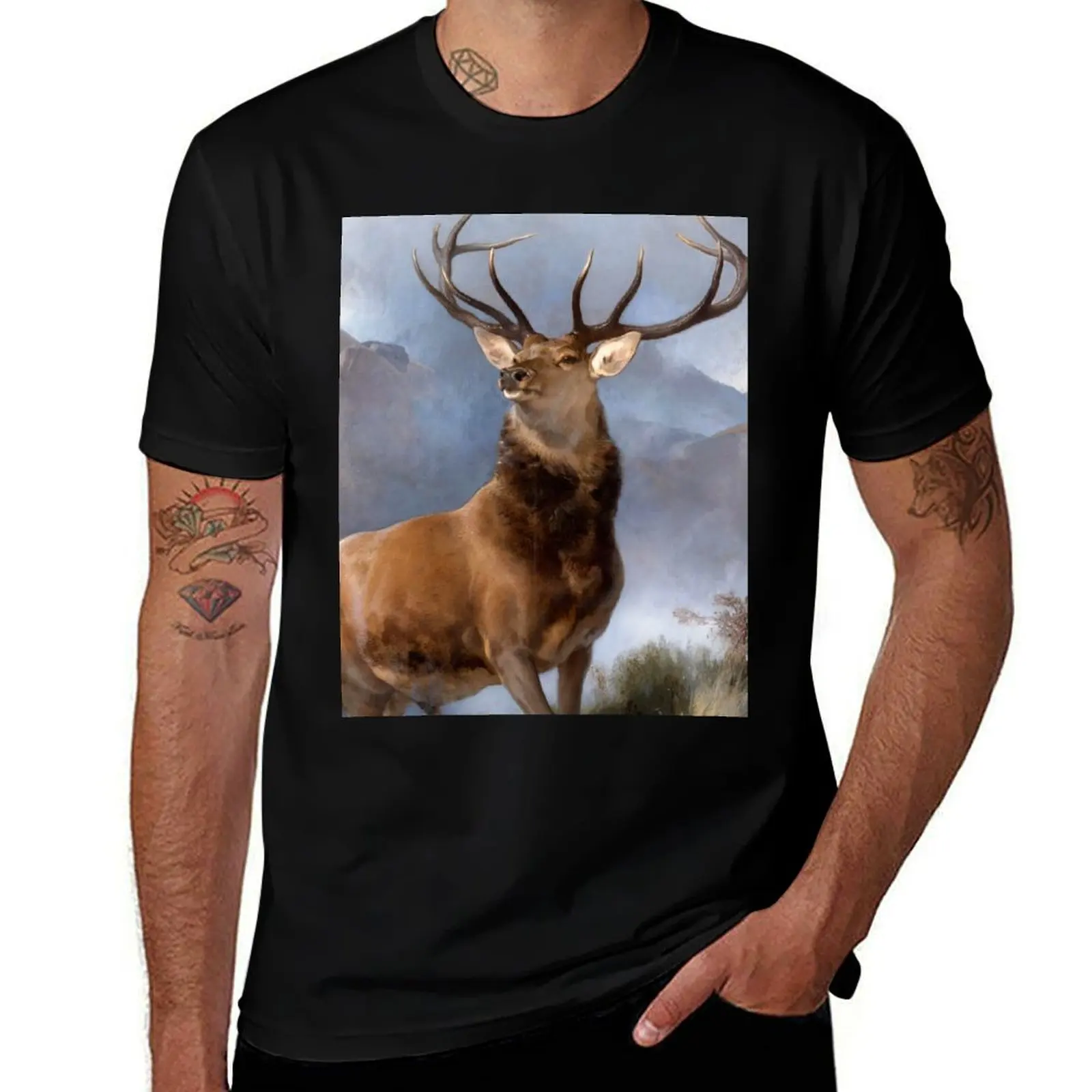 

The Monarch of the Glen by Edwin Landseer T-Shirt t shirts for man slim fit t shirts for man cotton funny T-Shirt