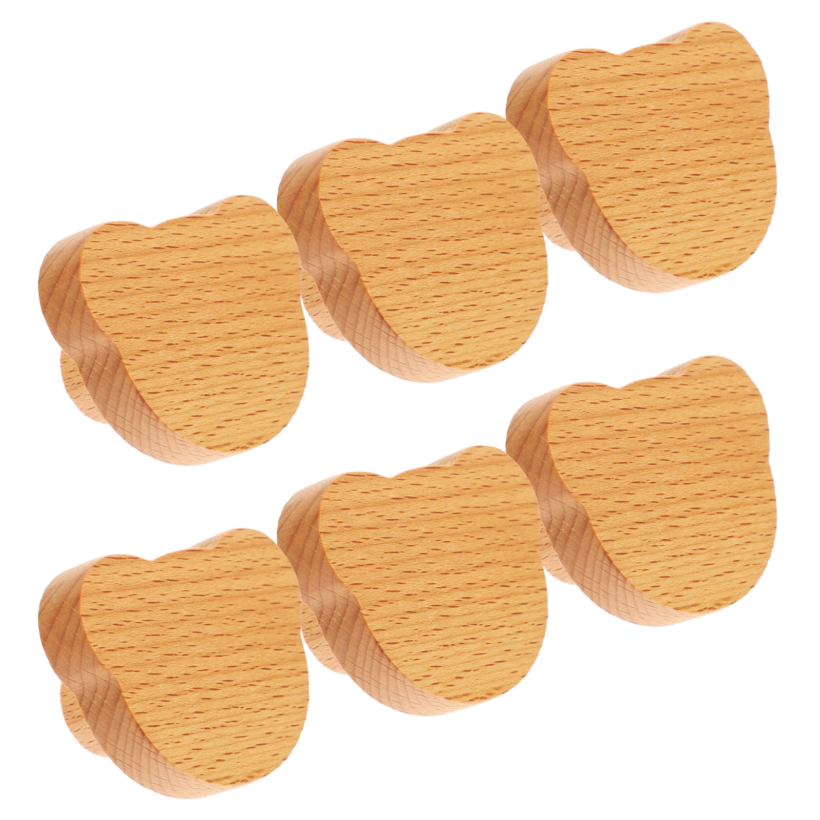 

6 Pcs Wooden Drawer Pulls Small Bear Shape Cabinet Knobs Dresser Handles for Cupboard Furniture Hardware Wood Pull Knob Closet