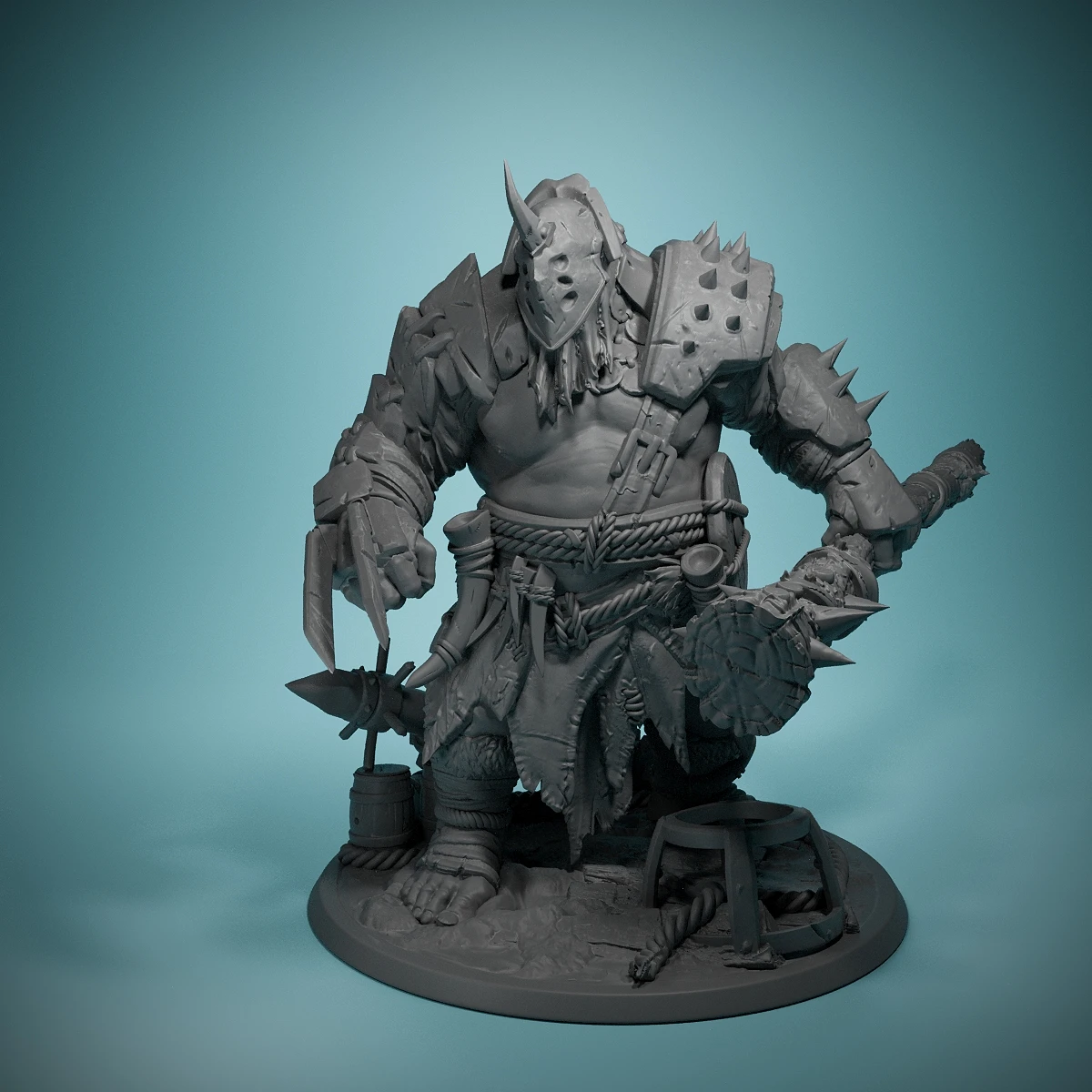 

Ogre Mace D&DMiniature Tabletop Resin Models - Perfect for Tabletop Gaming and Roleplaying - Miniature Hand Painted Models