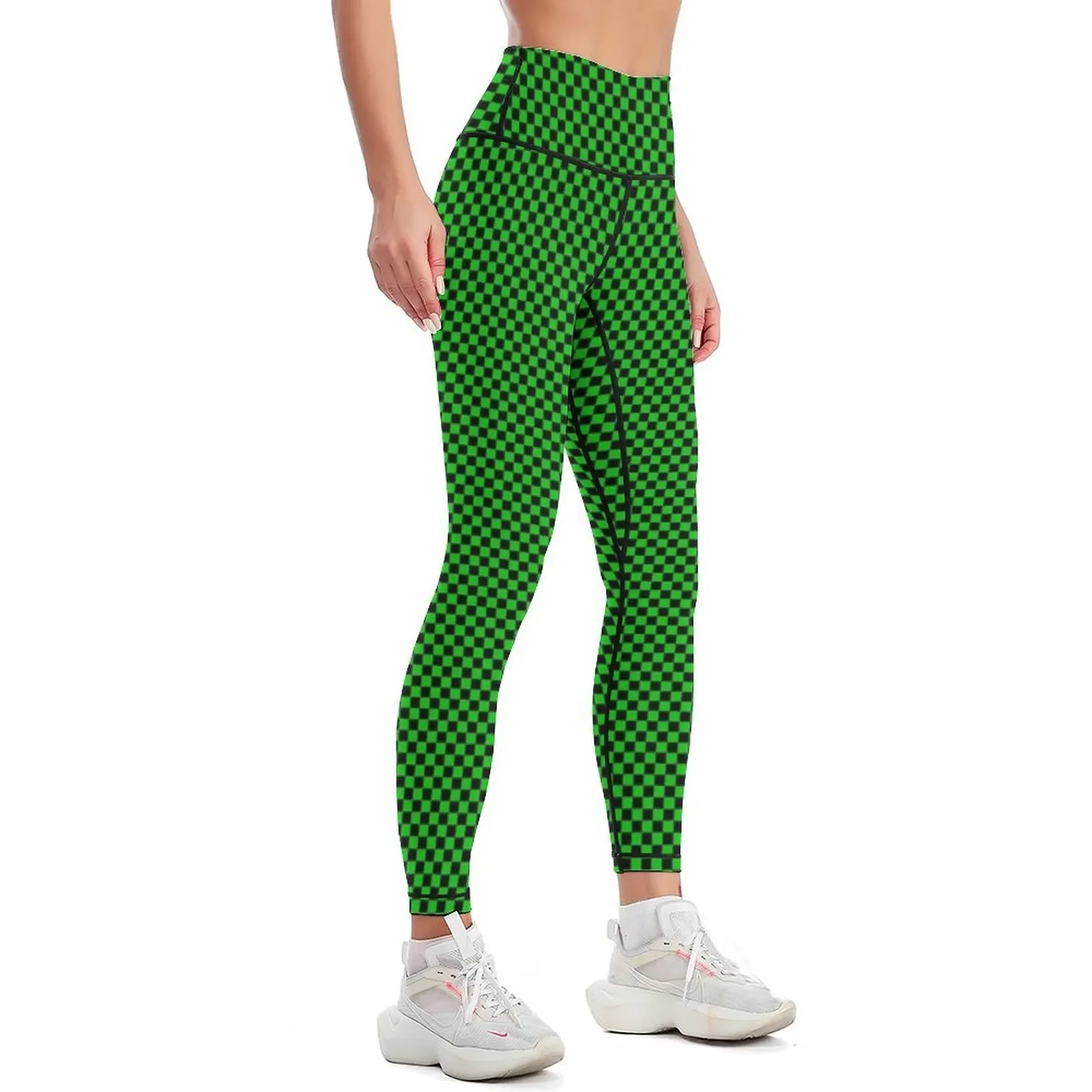 black green small checkered Leggings sportswear gym trousers joggers for Women sports Womens Leggings