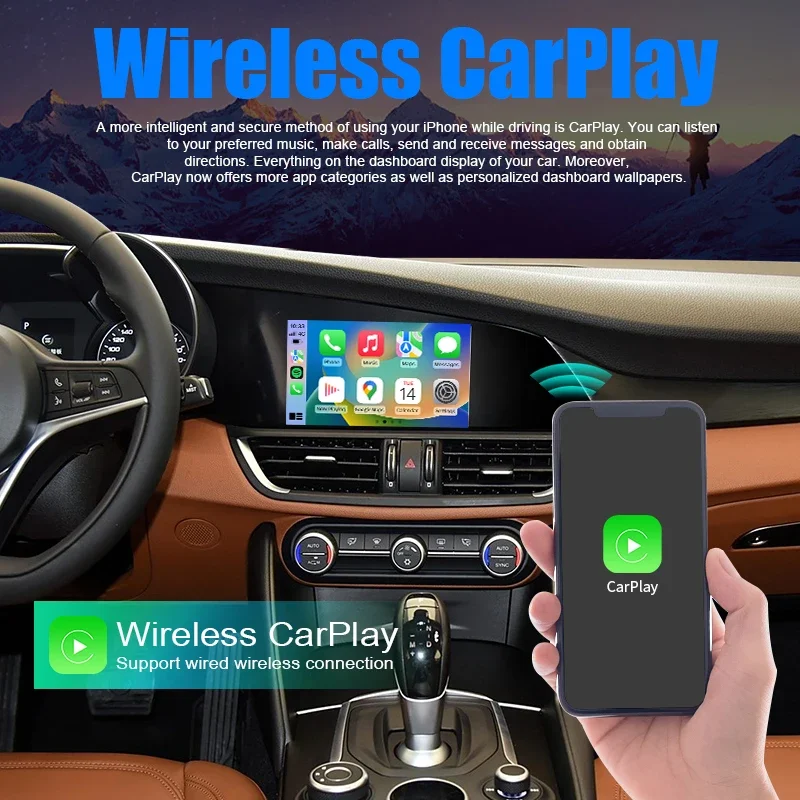 2025 Wireless Carplay for Alfa Romeo Stelvio & Giulia 2014 - 2019 Models Android Auto Mirror Link AirPlay Car Play Function  Box
