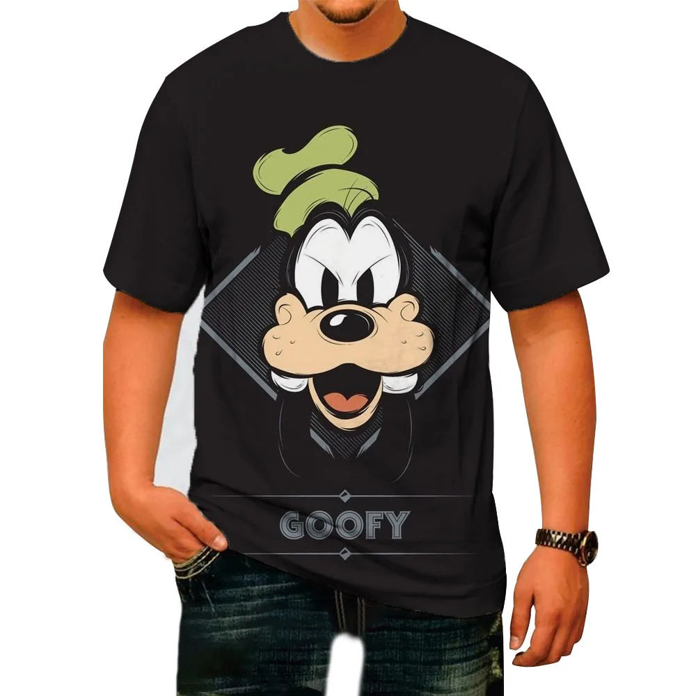 

Disney Goofy Men's Short Sleeve T-shirt Leisure Style 3d Print T-shirt Summer Goofy Women Street T-shirt Muscle Mickey