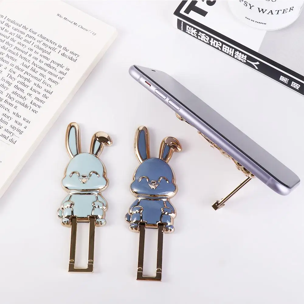 Support Back Sticker Pad Lazy Ring Buckle Car Mount Stand Phone Stand Pull Rod Support Mobile Phone Holder Rabbit Ring Bracket