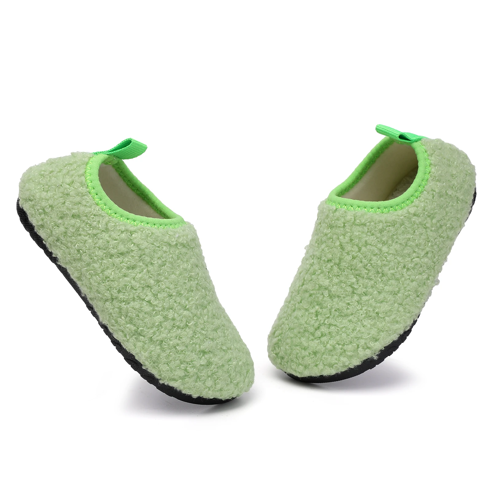 Children Cotton Slippers Solid Warm Kids Winter Home Shoes Boys Girls Plush Floor Shoes Indoor Soft Sole Anti-slip Cotton Shoes