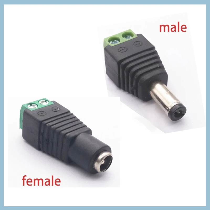 DC Male Or Female Head Welding Free 5.5*2.5mm Green Terminal Power Adapter, New Type Of Adapter Wire End E3