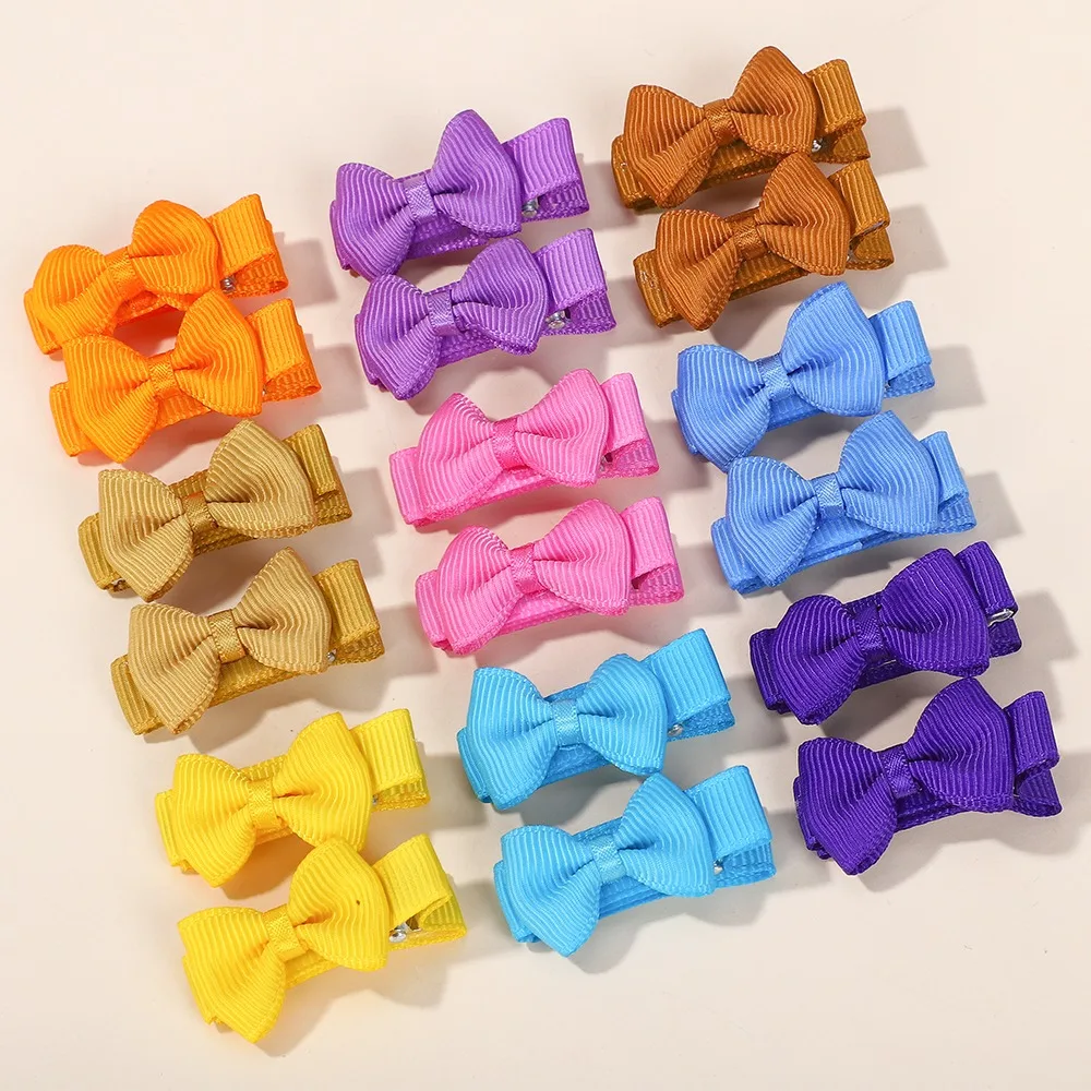 리본 미니 리본 헤어핀 여자아이 앞머리 헤어그립 안전 리본 헤드웨어 아동 헤어 클로 액세서... - 4