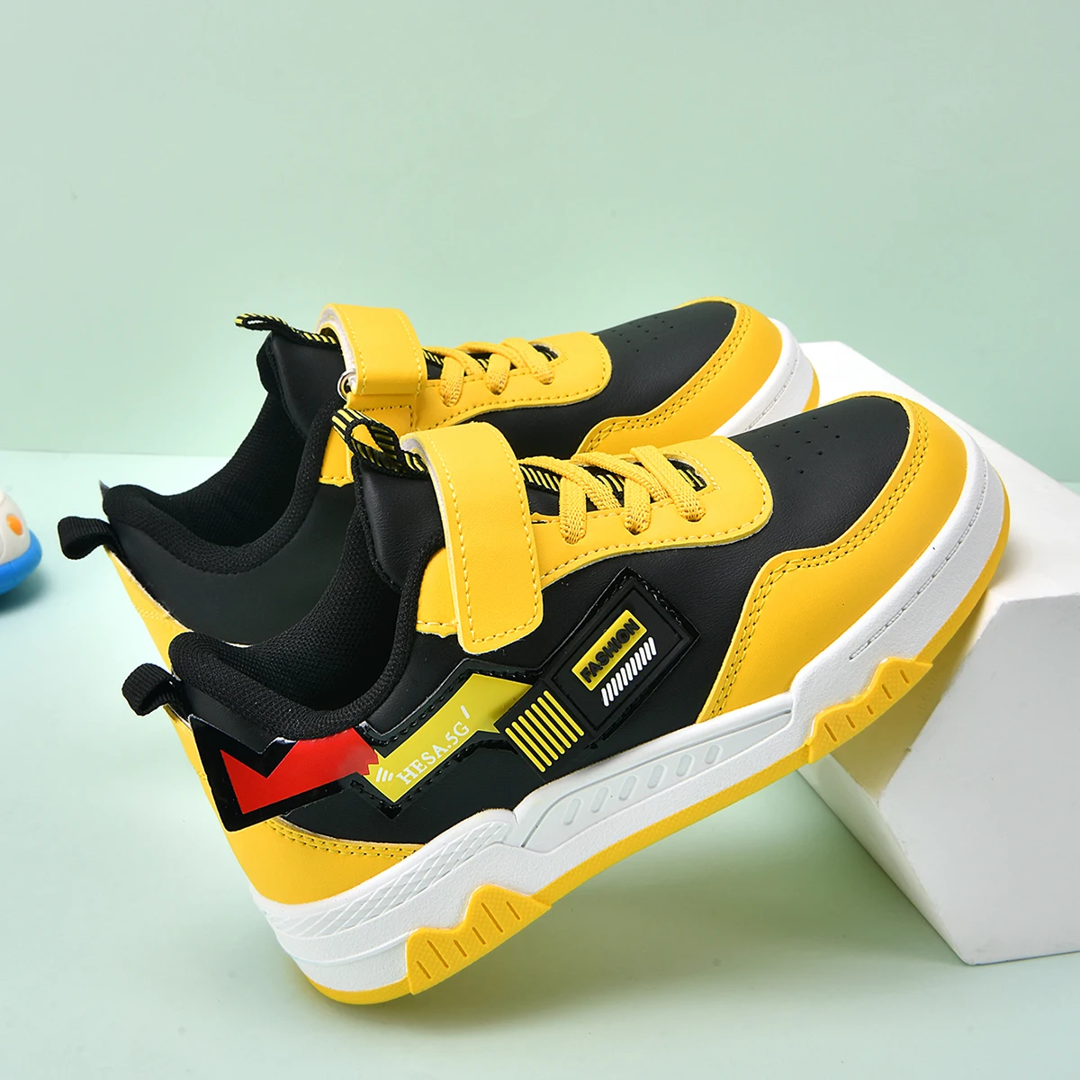 Children Shoes Boys Sneaker New Design PU Leather Cartoon Casual Sneaker Kids Autumn School Tennis Sports Shoes for Boy