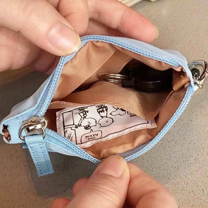 Snoopy Coin Purse Cartoon Embroidery Card Bag Backpack Pendant Multifunctional Retractable Buckle Keychain Short Wallet Pouch