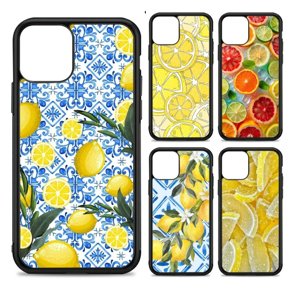 Fruit Lemon Phone Case Silicone PC+TPU For For IPhone 11 12 13 14 15 16 Plus Pro Max Cover