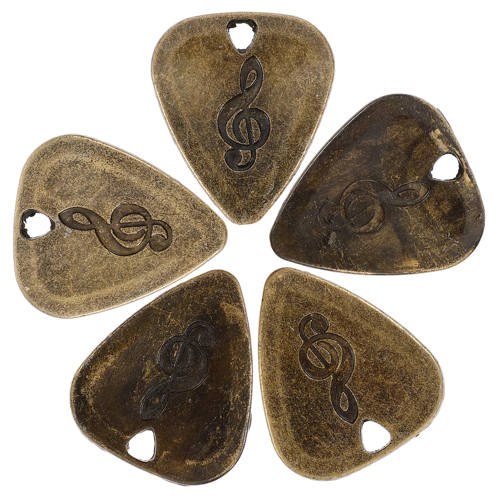 

5pcs Metal Picks Zinc Alloy Guitar Supplies Thin Acoustic Electric Ukulele Bass Durable Lightweight Smooth Compatibility