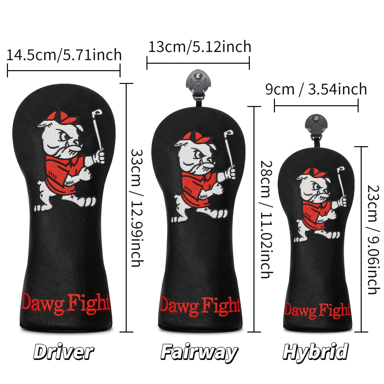 Pug Pattern Golf Head Covers, Durable And Stylish Golf Club Protector, Fits Driver Fairway Wood And Hybrid Clubs - view 6