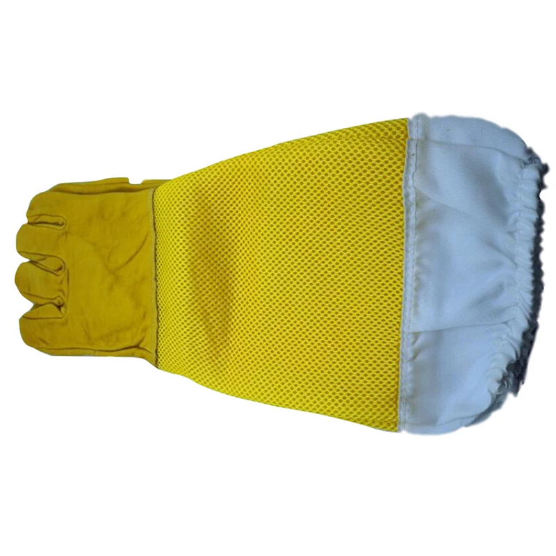 Bee Proof Gloves Beekeeping Protective Tools Convenient Practical Durable Anti-bee Anti Sting Yellow Long Mesh Gloves