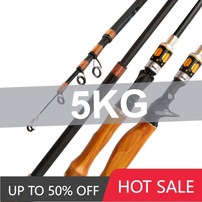 

New Portable Carbon Fishing Rod 1.8M 2.1M 2.4M 2.7M Spinning/Casting Fishing Rod Ultralight Fishing Pole Travel Rod Lure Rod
