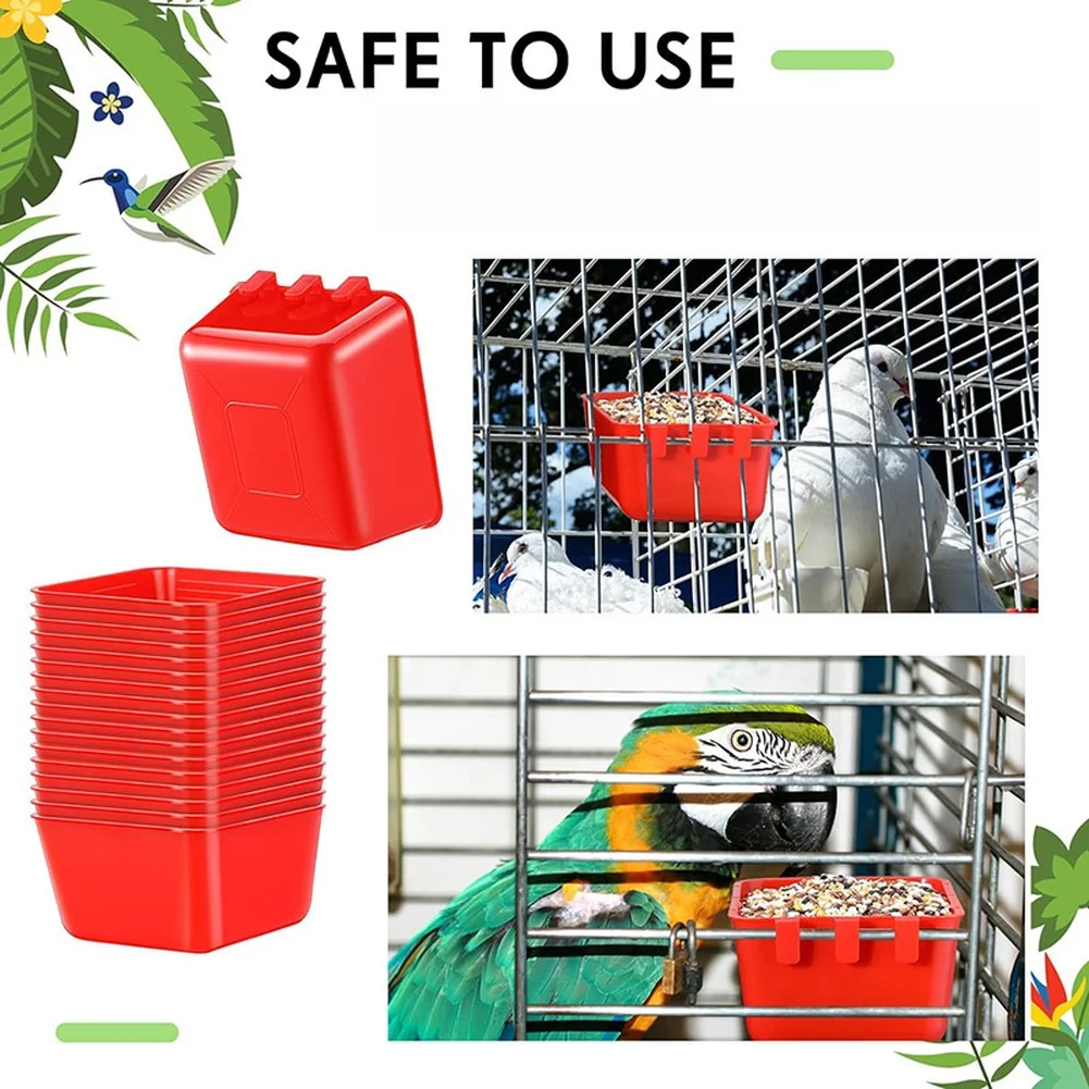 For Chicken Feeder Cup Hanging Type for Duck Goose Small Animal Cage Feeding PE 12.5x9.5x6cm Burrs Free Design