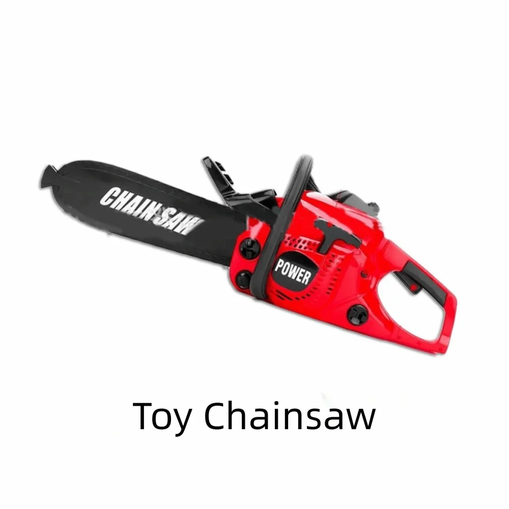 Sierra eléctrica de plástico de alta calidad, montaje DIY rojo y negro, sierra eléctrica grande, herramienta de reparación de simulación, juguete, regalo para niños